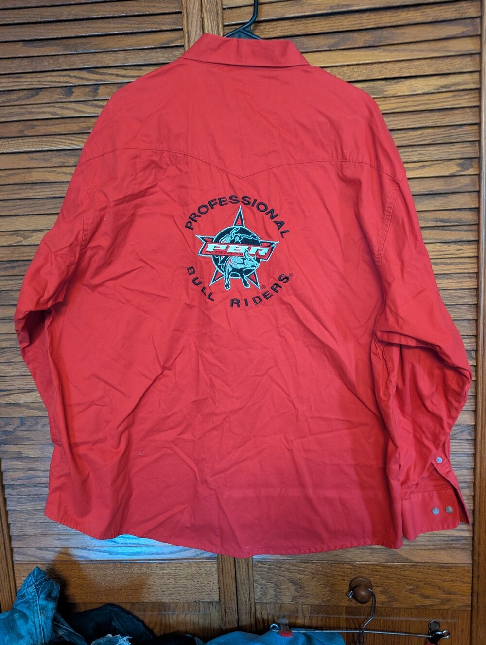 Wrangler‎ PBR Red Button Down Rodeo Shirt Men's Size XXL - Picture 4 of 8